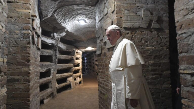 Pope Francis calls the catacombs a sign of hope