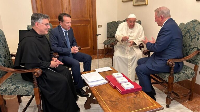 Pope Francis meets with climate activist Al Gore