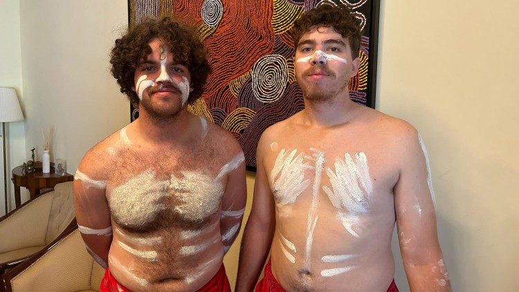 Ratcliff and St John show off their body paint