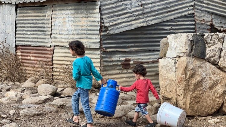 A Syrian family displaced in Lebanon