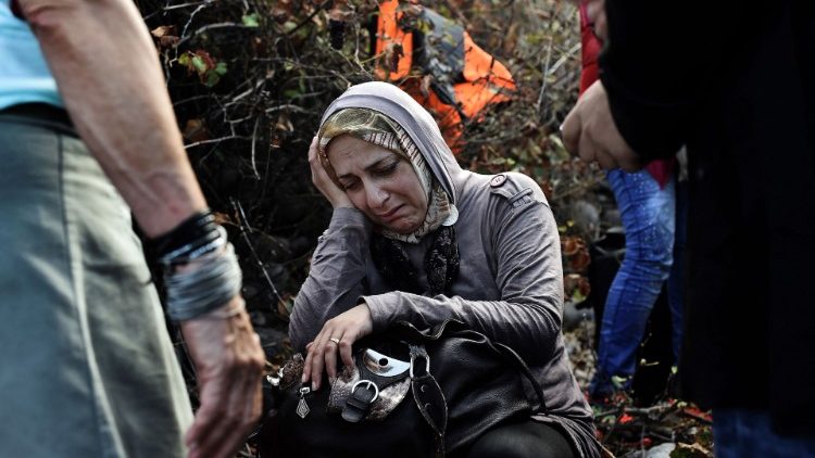 File photo of a Syrian refugee in Lesbos