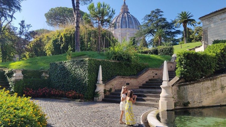 Young participants in the “Capture Nature” tour in the Vatican Gardens