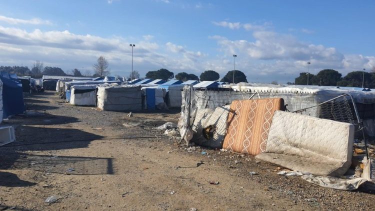 The tent city in San Ferdinando, province of Reggio Calabria, Italy